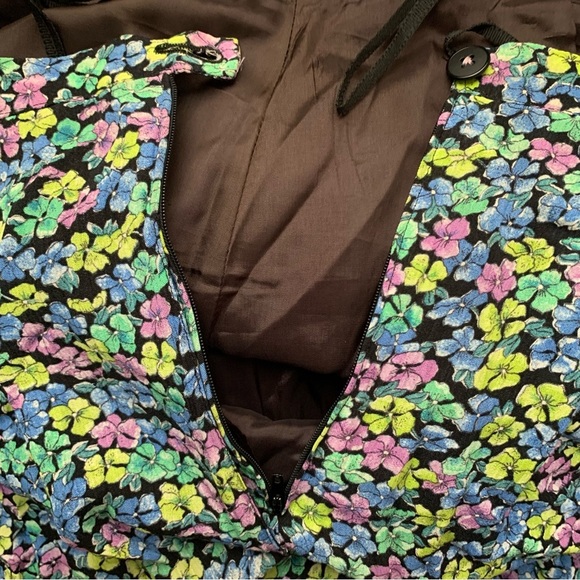 Vintage Colourful Skirt Size 14 Pleated Ditsy Floral Full Fairy Whimsy Midi - Picture 7 of 11